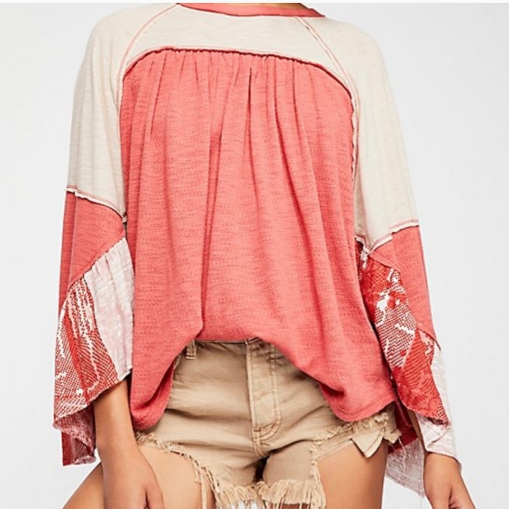 Free people Friday fever pattern mix top tunic size xs